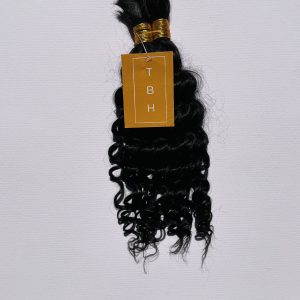 Deep Wave Bulk Virgin Hair For Braiding 18 Inches - Black